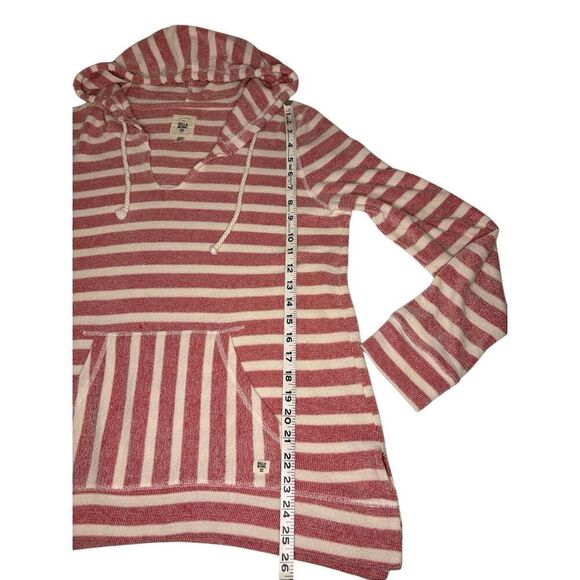 Billabong Say Now red and white striped terry hoodie - L - Picture 6 of 8